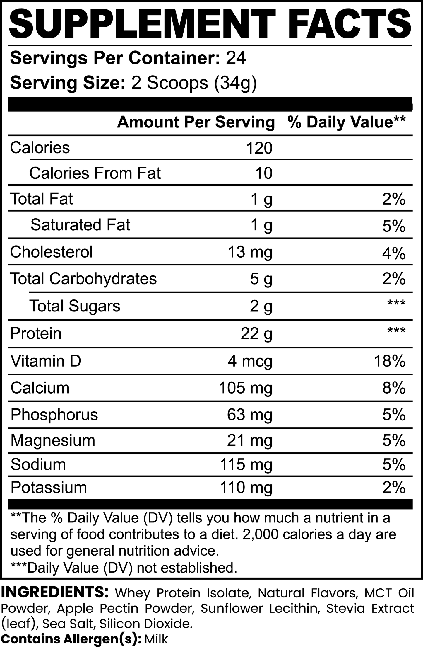 UpCharged 100% Whey Protein Powder (Vanilla)