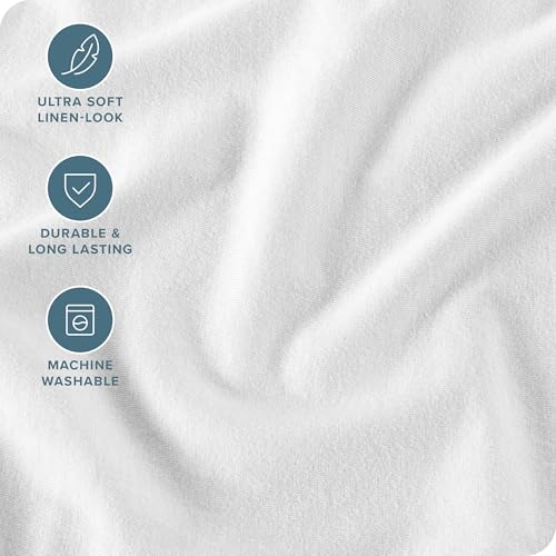 100% Organic Cotton Jersey Duvet Cover Set - Full/Queen Size - Ultra Soft - 100% Cotton - 3pcs - Corner Ties - Button Closure - Bedding Duvet Cover & Pillow Shams (Full/Queen, White)