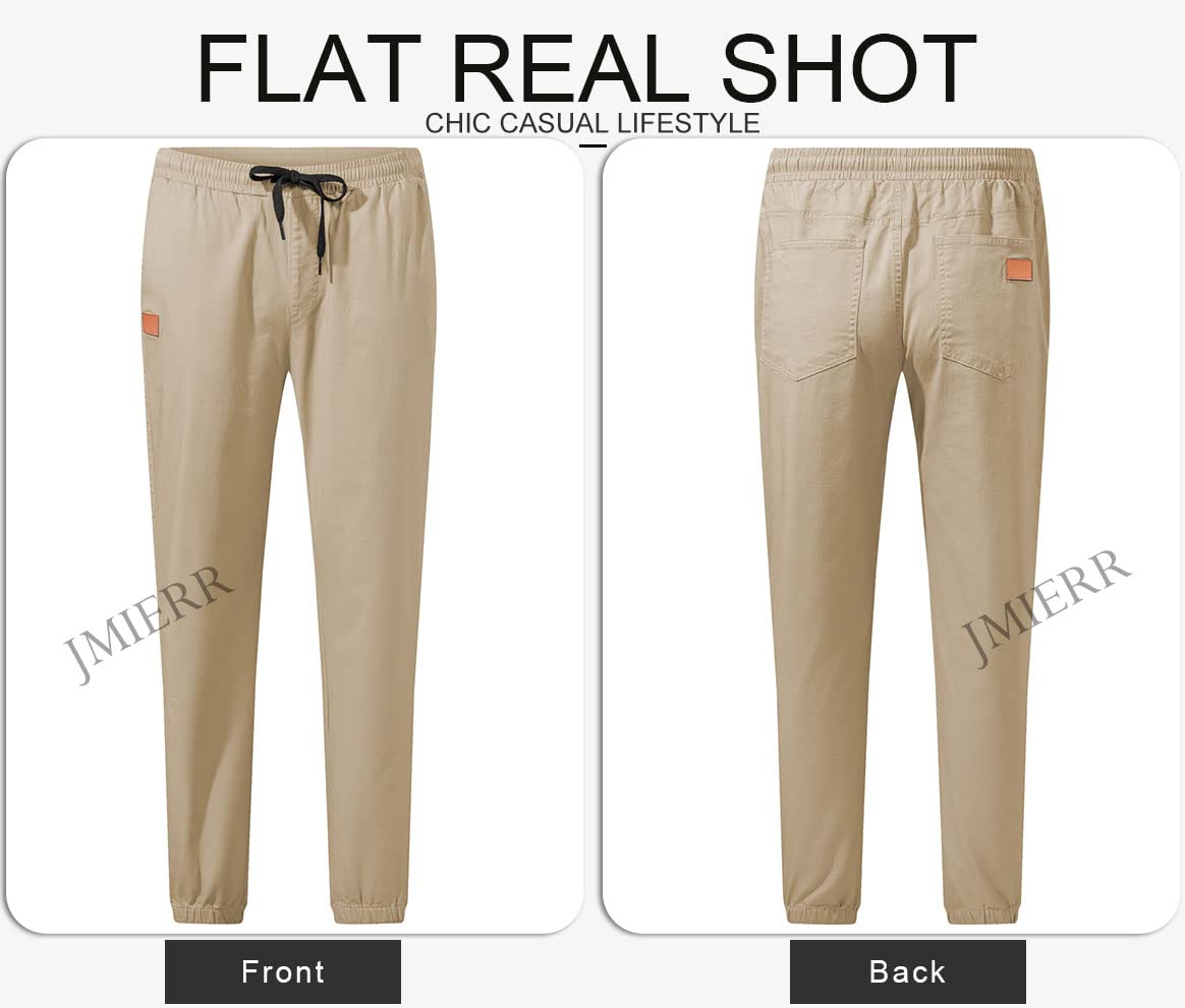 Mens Casual Joggers Pants - Cotton Drawstring Chino Cargo Pants Hiking Outdoor Twill Track Jogging Sweatpants Pants