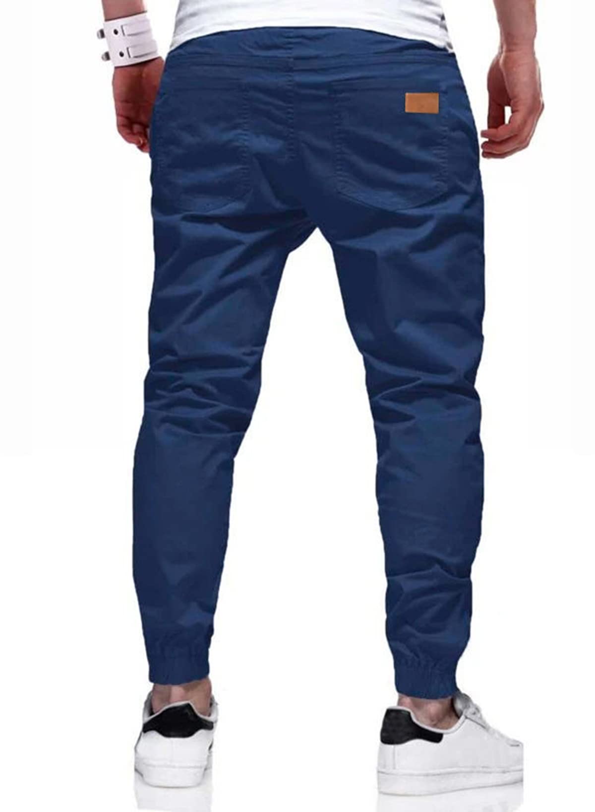 Mens Casual Joggers Pants - Cotton Drawstring Chino Cargo Pants Hiking Outdoor Twill Track Jogging Sweatpants Pants