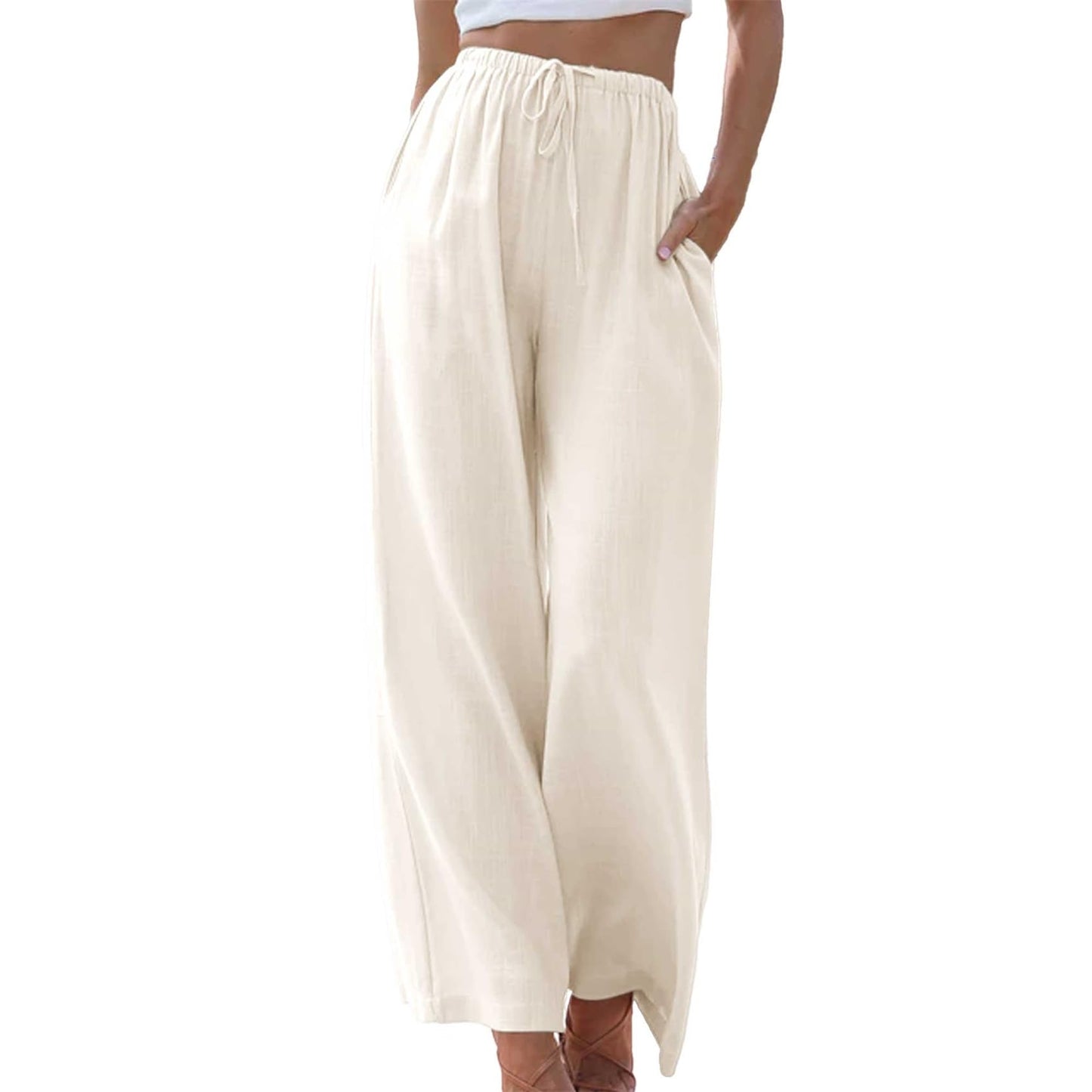 Cotton Linen Palazzo Pants