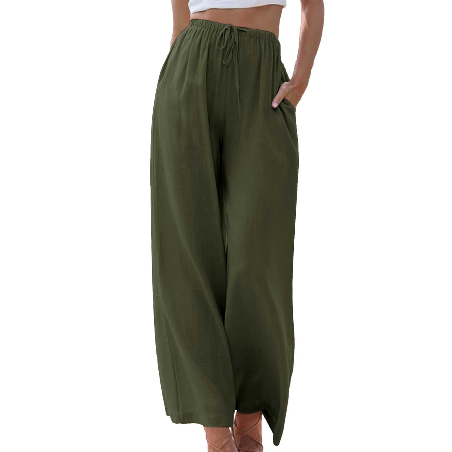 Cotton Linen Palazzo Pants