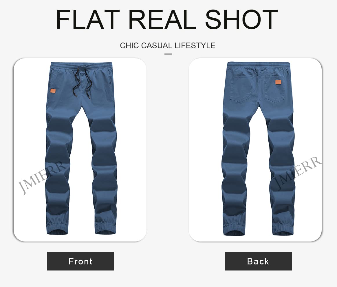 Mens Casual Joggers Pants - Cotton Drawstring Chino Cargo Pants Hiking Outdoor Twill Track Jogging Sweatpants Pants