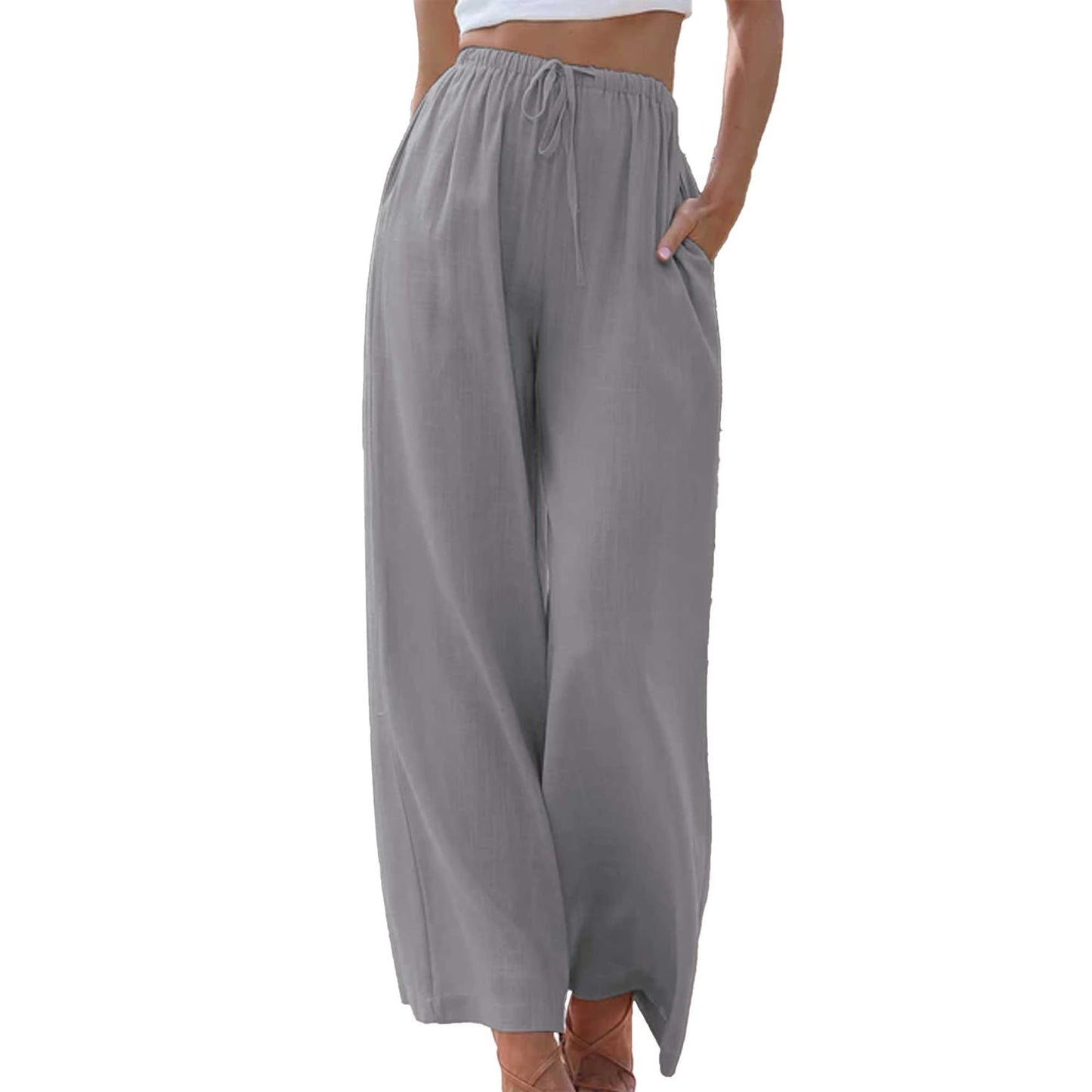 Cotton Linen Palazzo Pants