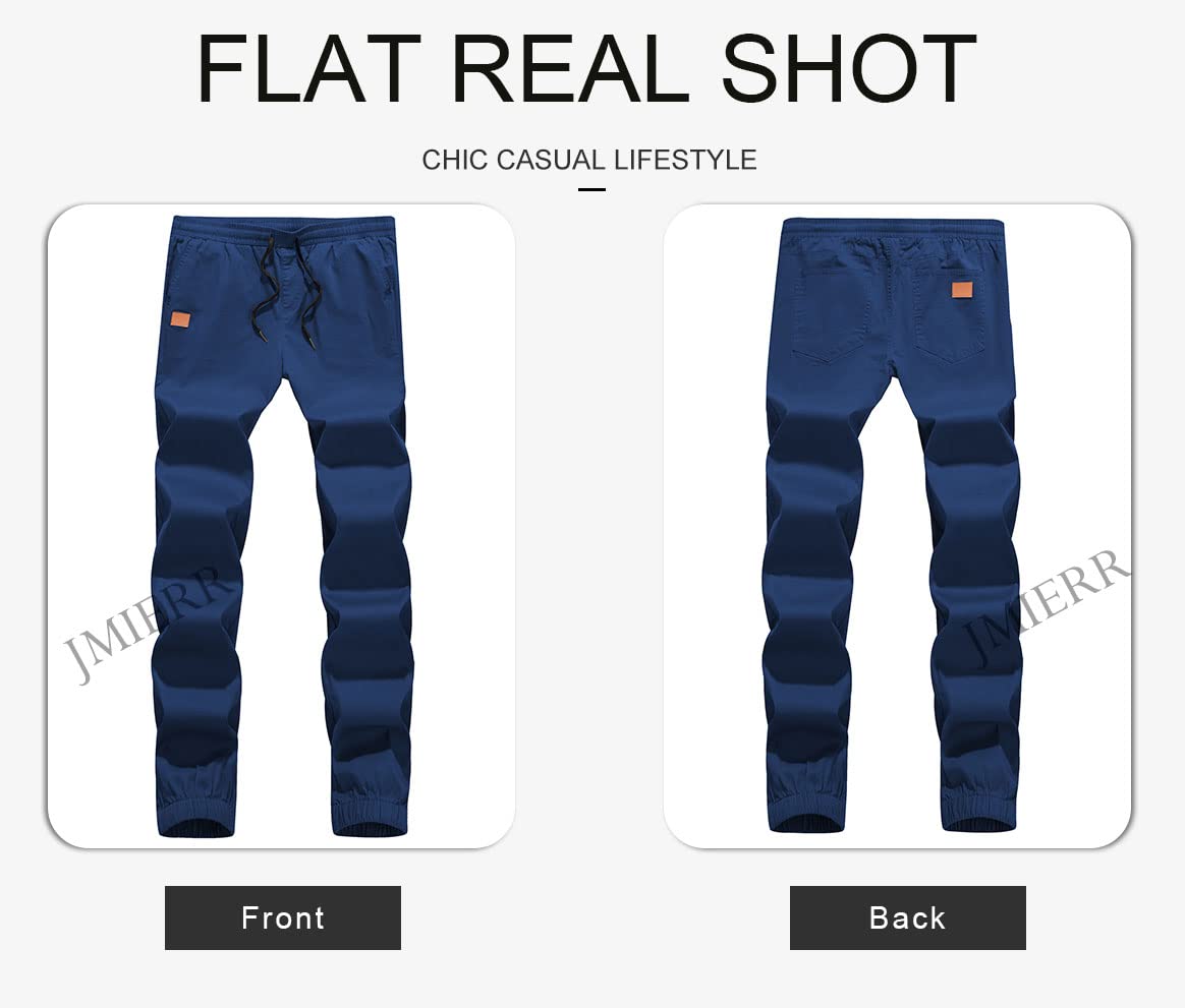 Mens Casual Joggers Pants - Cotton Drawstring Chino Cargo Pants Hiking Outdoor Twill Track Jogging Sweatpants Pants