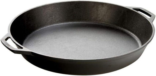 17 Inch Pre-Seasoned Cast Iron Skillet - Dual Assist Handles - Use in the Oven, on the Stove, on the Grill, or Over a Campfire - Black