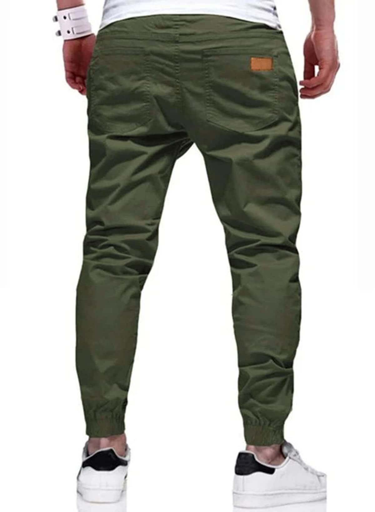 Mens Casual Joggers Pants - Cotton Drawstring Chino Cargo Pants Hiking Outdoor Twill Track Jogging Sweatpants Pants