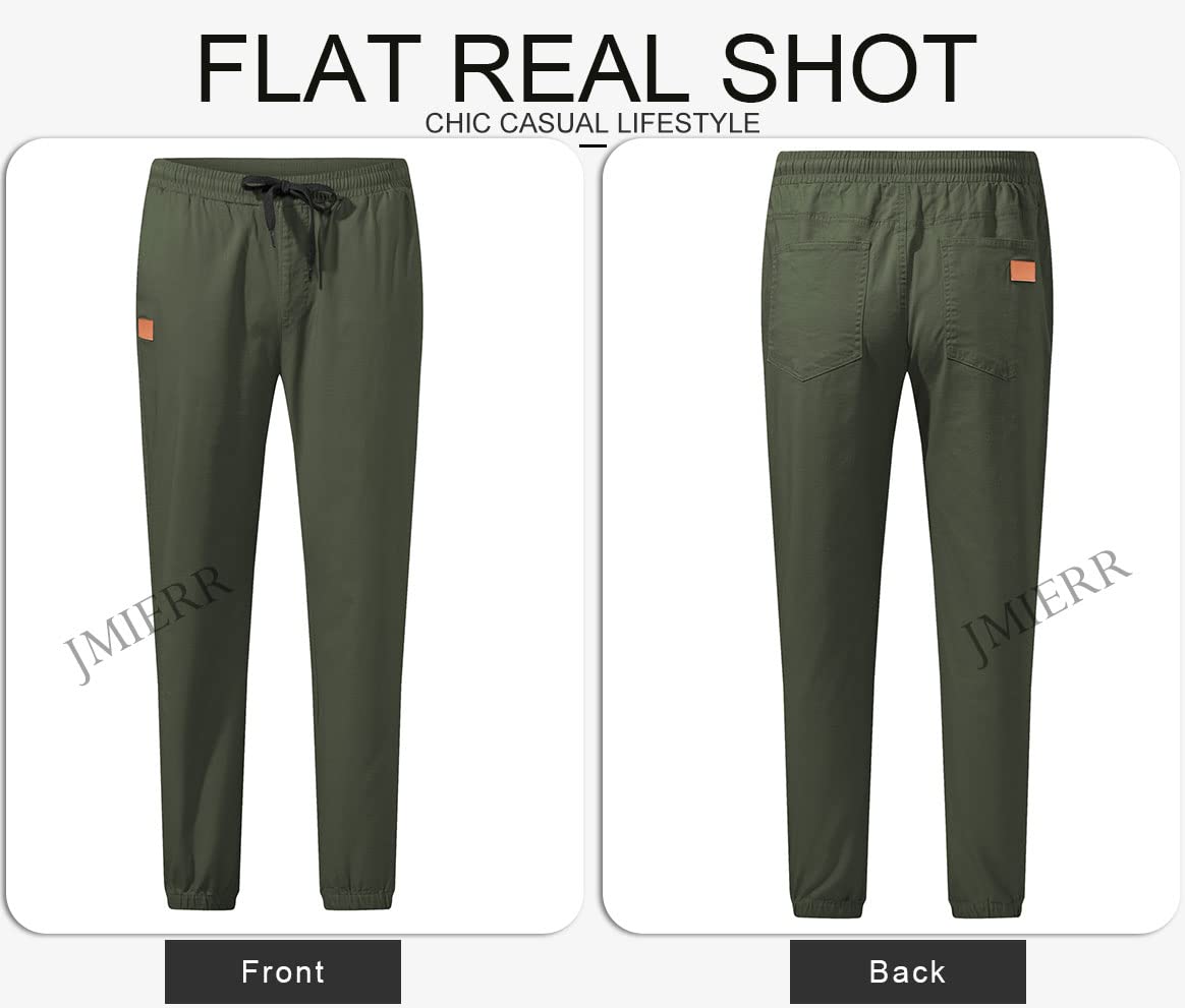 Mens Casual Joggers Pants - Cotton Drawstring Chino Cargo Pants Hiking Outdoor Twill Track Jogging Sweatpants Pants