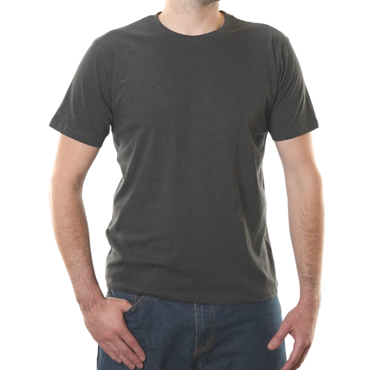 Crewneck 100% Certified Organic Cotton, Soft Shirts for Men