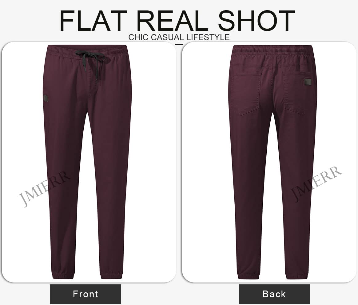 Mens Casual Joggers Pants - Cotton Drawstring Chino Cargo Pants Hiking Outdoor Twill Track Jogging Sweatpants Pants