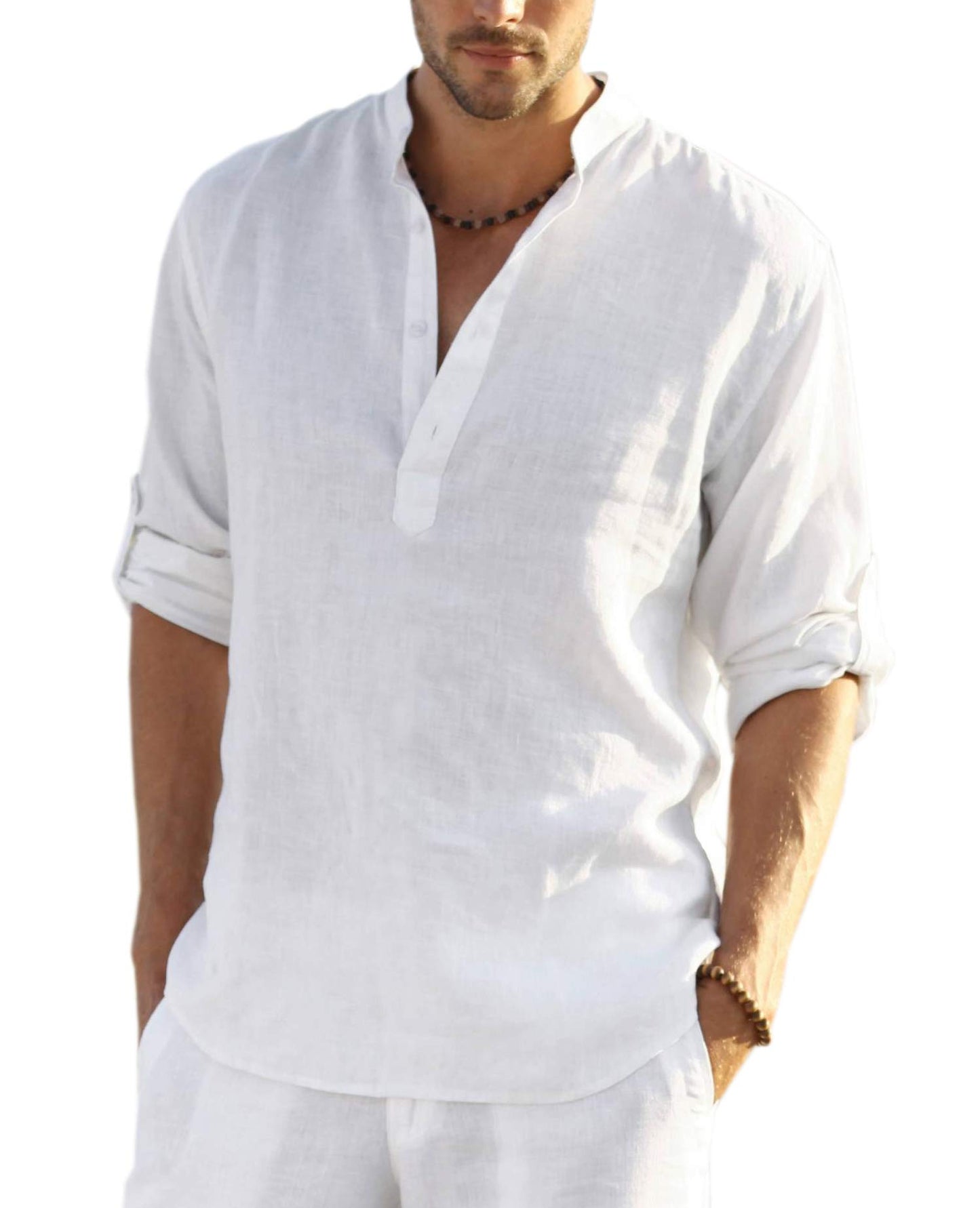 Men's Linen Henley Shirt