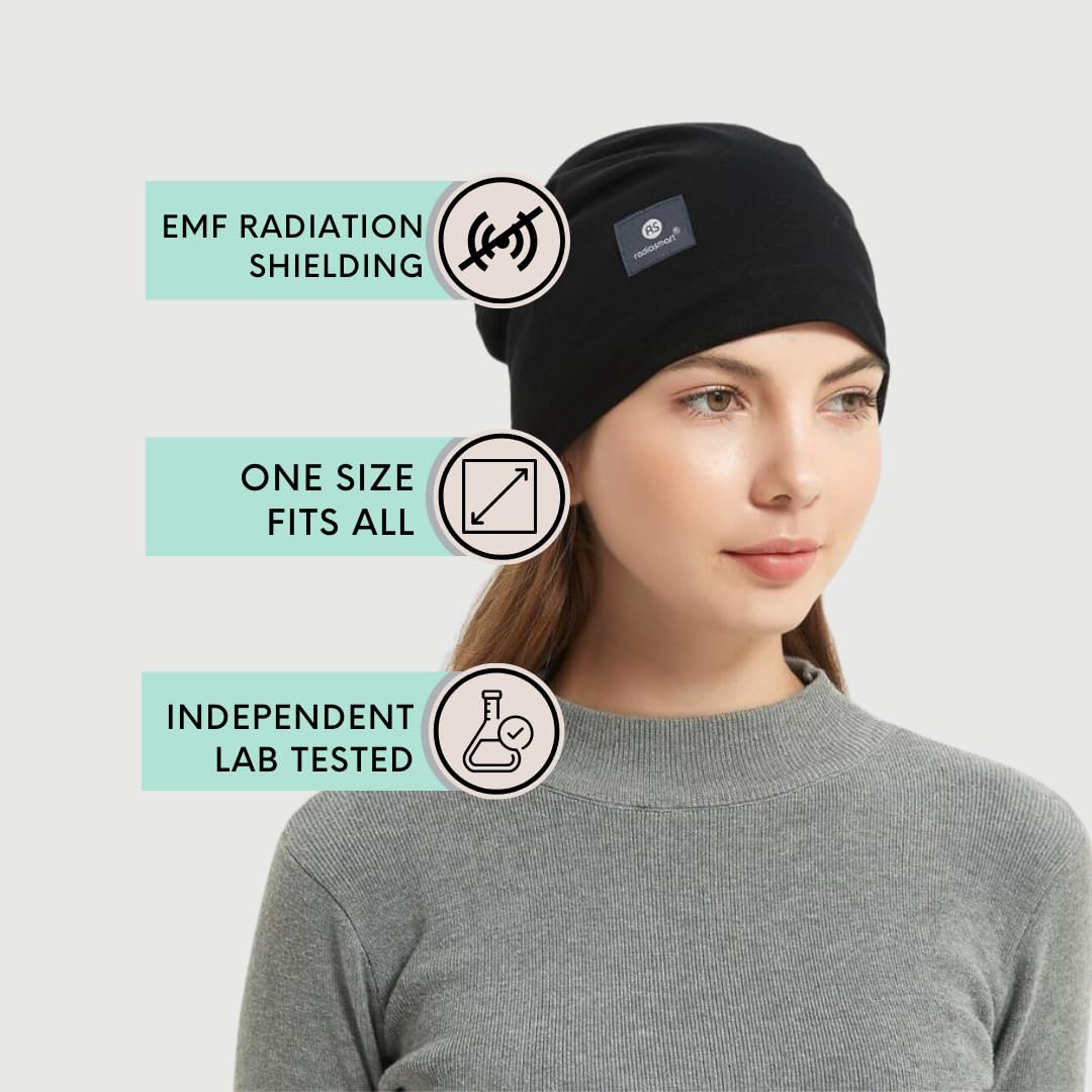 Smart EMF Protection Slouch Beanie, 5G, RF Shielding, WiFi Protection, Brain Coat