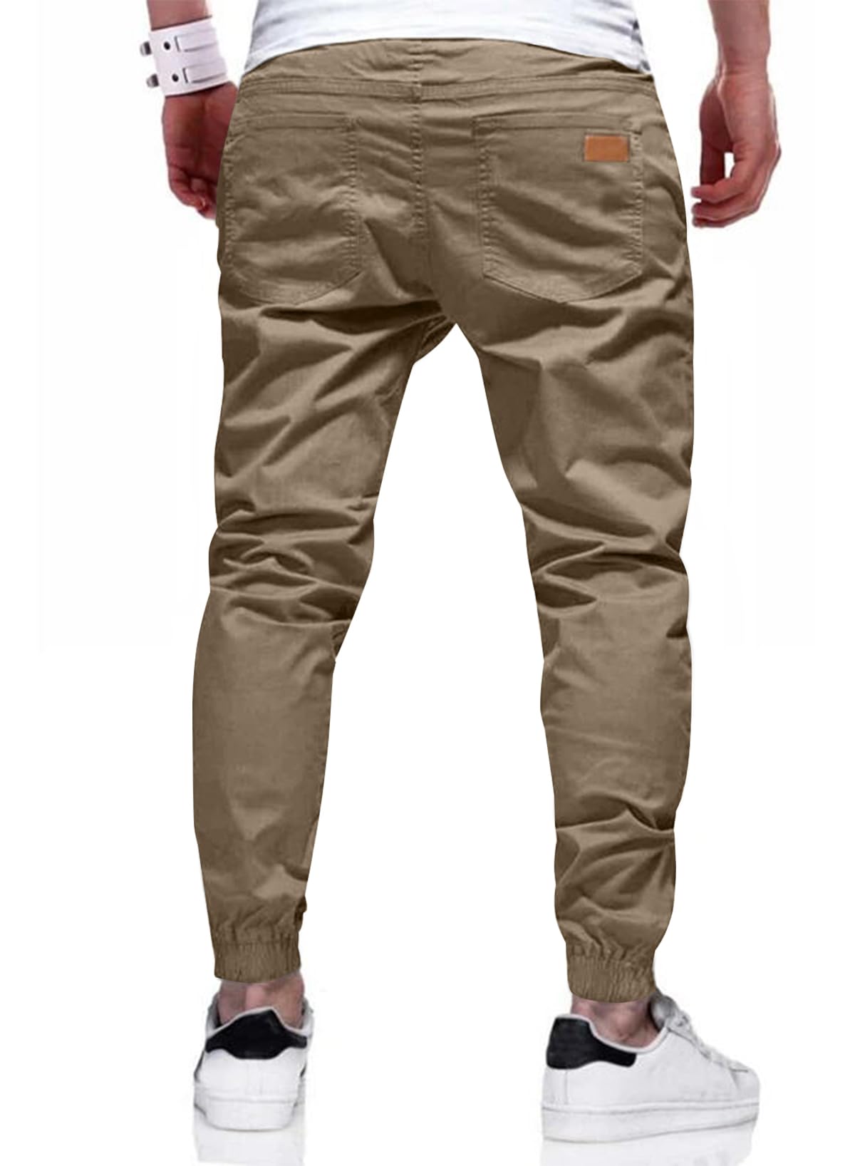 Mens Casual Joggers Pants - Cotton Drawstring Chino Cargo Pants Hiking Outdoor Twill Track Jogging Sweatpants Pants