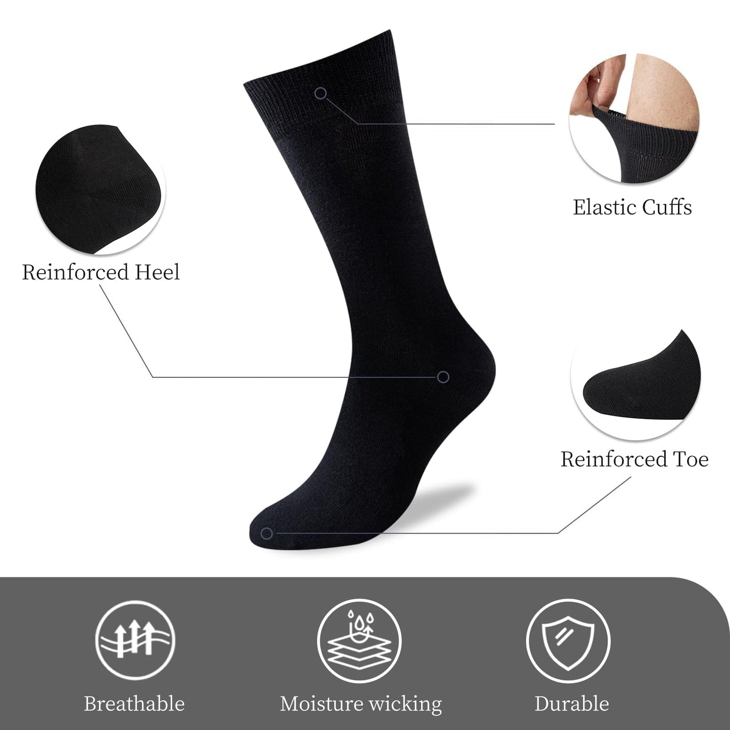 Soft Breathable Dress Socks