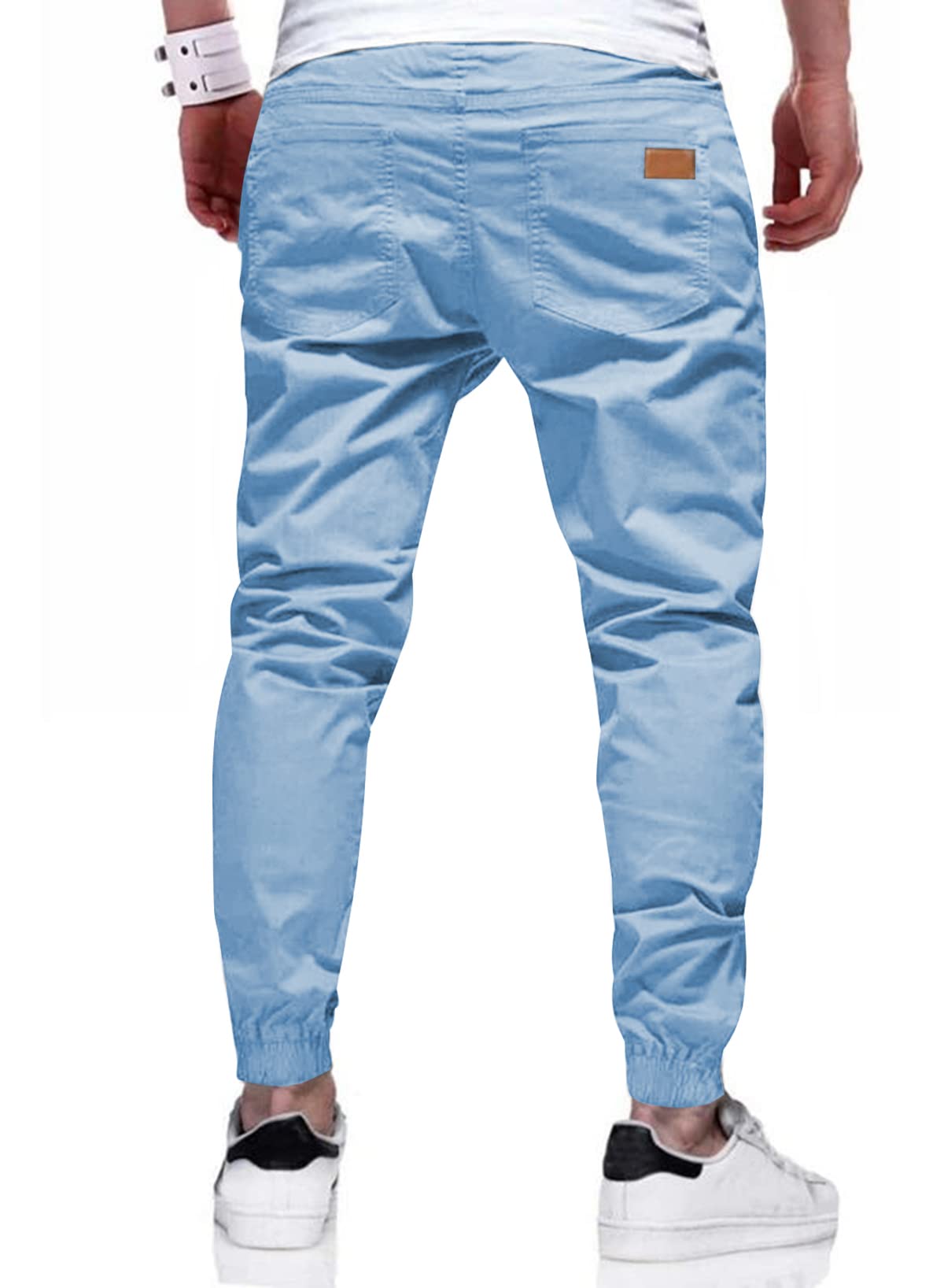 Mens Casual Joggers Pants - Cotton Drawstring Chino Cargo Pants Hiking Outdoor Twill Track Jogging Sweatpants Pants