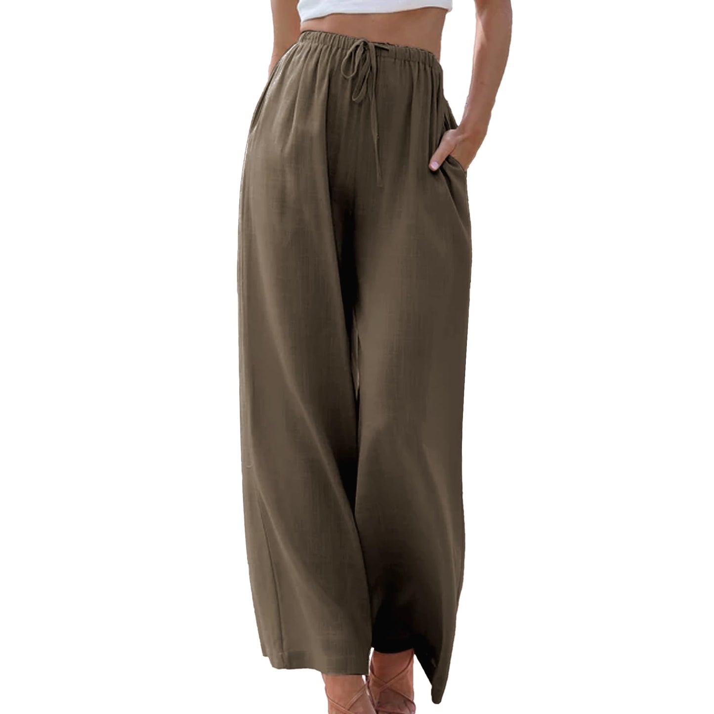 Cotton Linen Palazzo Pants