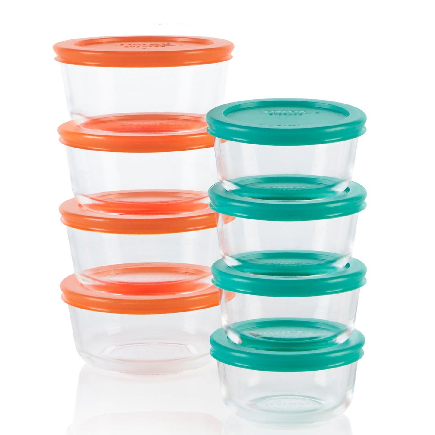 Pyrex 14-Pc Glass Food Storage Set - 7, 4, 2 & 1-Cup Round Containers with Lids - BPA-Free, Dishwasher & Microwave Safe