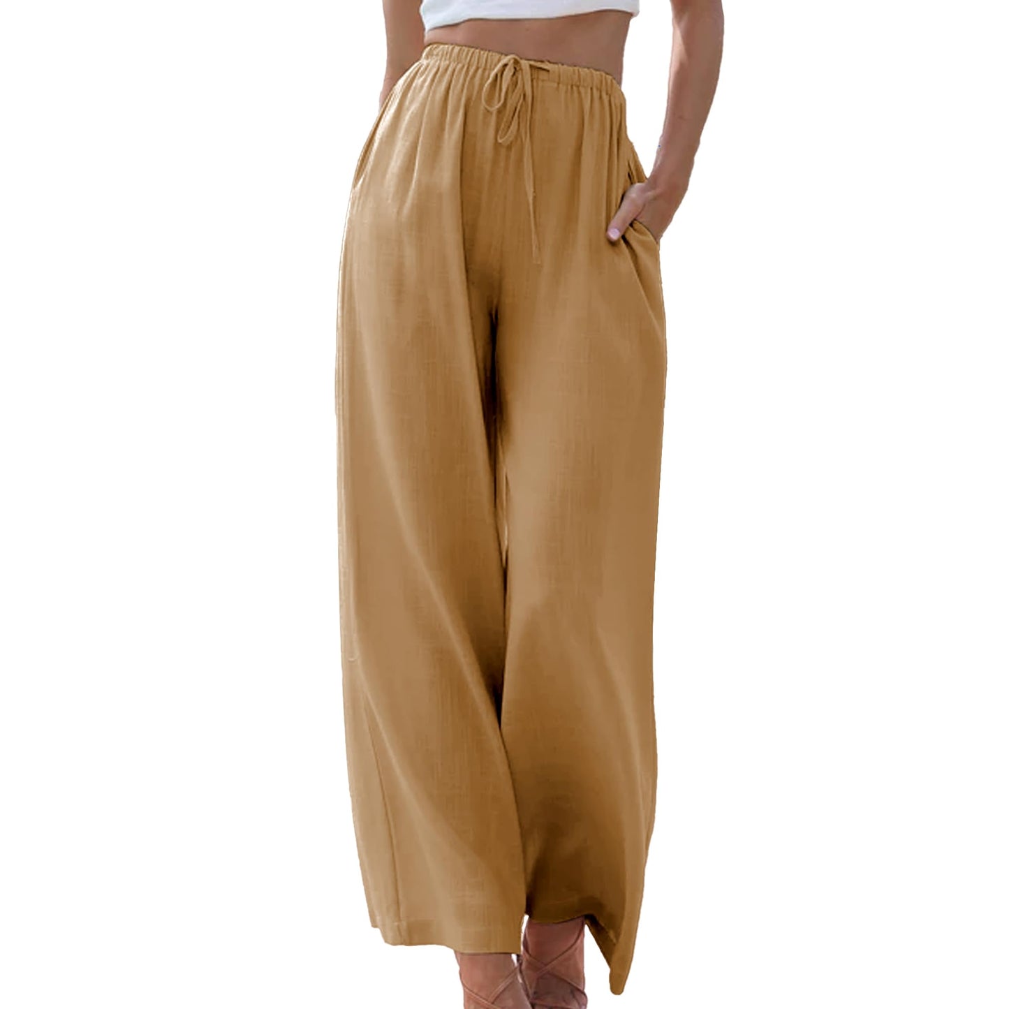 Cotton Linen Palazzo Pants