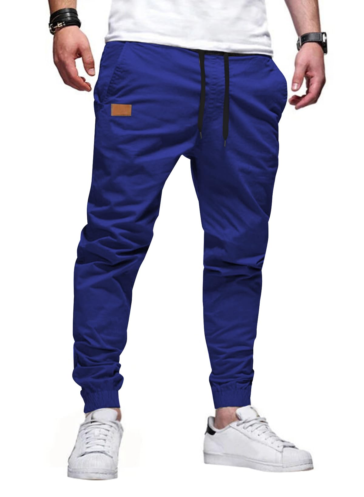 Mens Casual Joggers Pants - Cotton Drawstring Chino Cargo Pants Hiking Outdoor Twill Track Jogging Sweatpants Pants