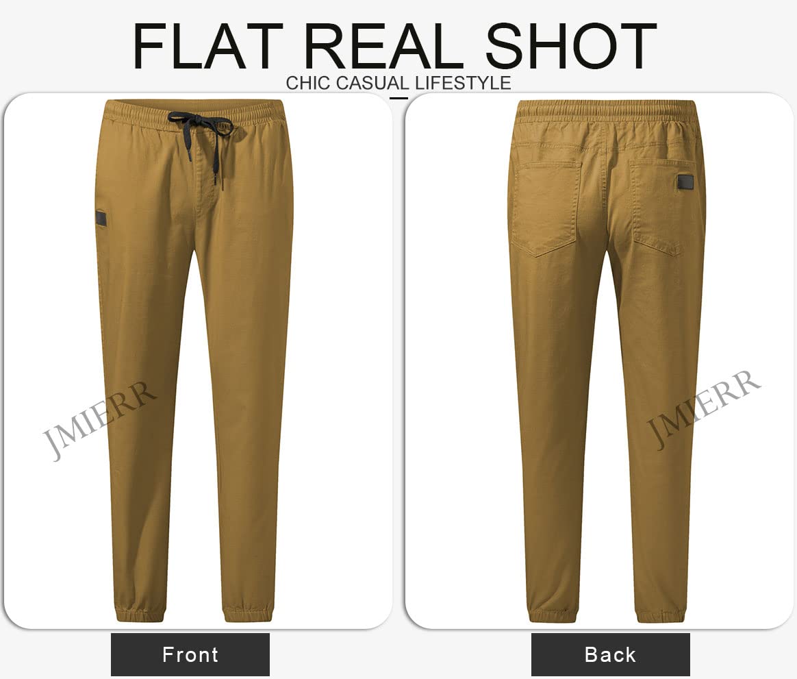 Mens Casual Joggers Pants - Cotton Drawstring Chino Cargo Pants Hiking Outdoor Twill Track Jogging Sweatpants Pants