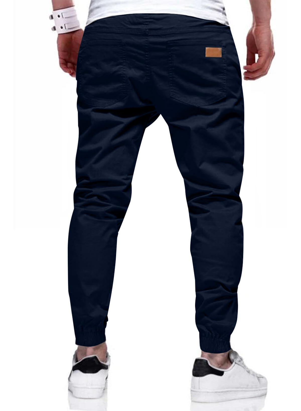 Mens Casual Joggers Pants - Cotton Drawstring Chino Cargo Pants Hiking Outdoor Twill Track Jogging Sweatpants Pants