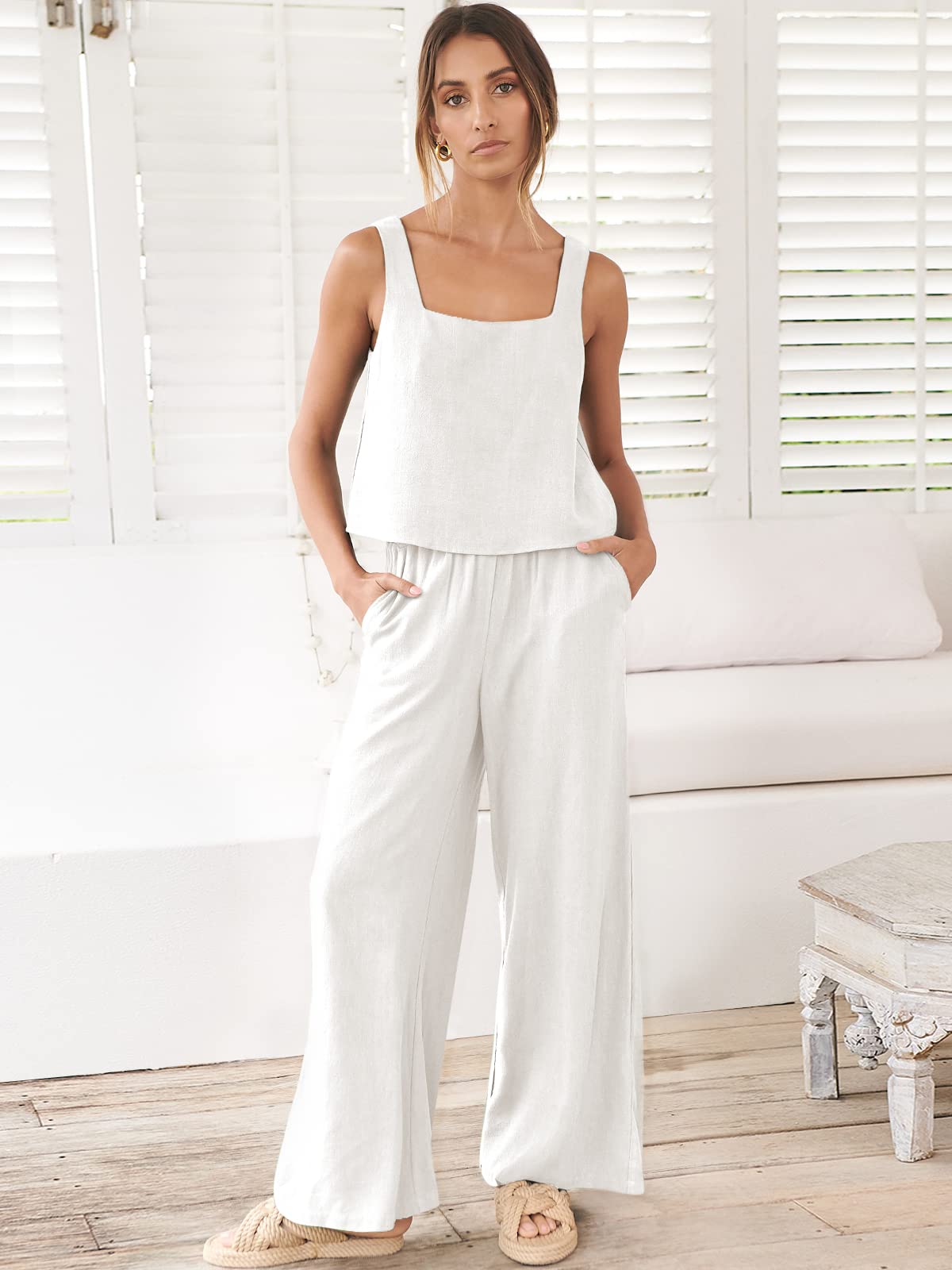 Women's 2 Piece Linen Outfits