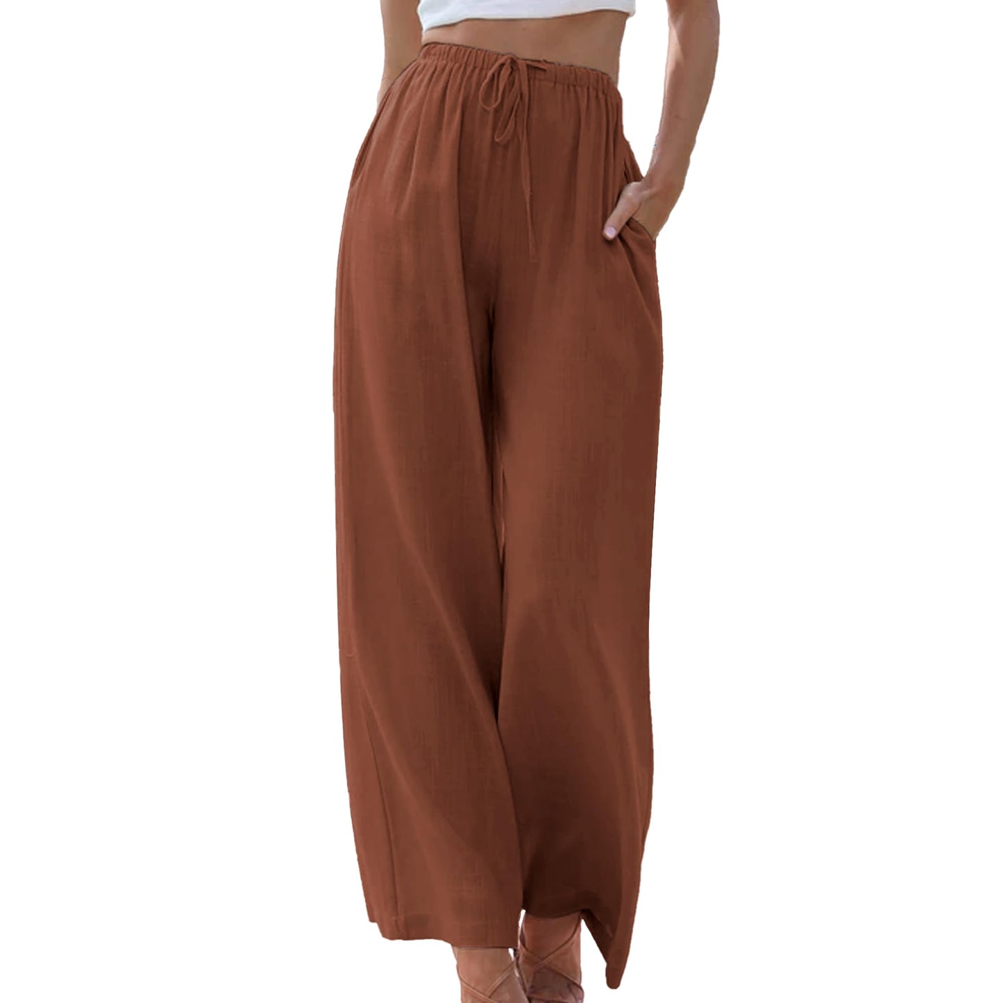 Cotton Linen Palazzo Pants