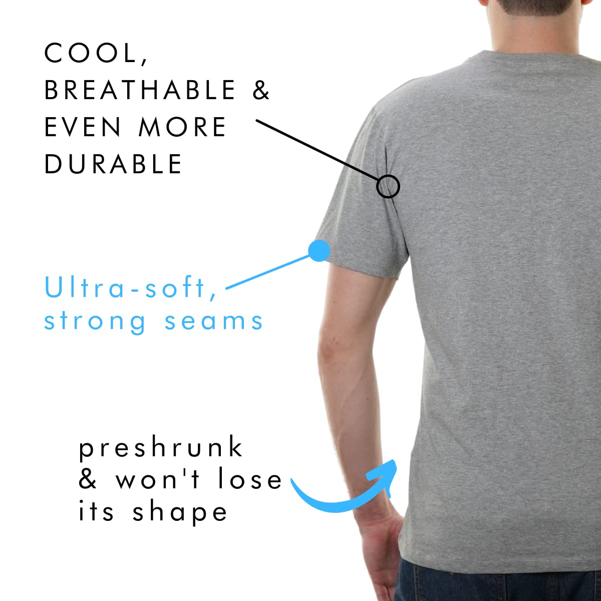 Crewneck 100% Certified Organic Cotton, Soft Shirts for Men