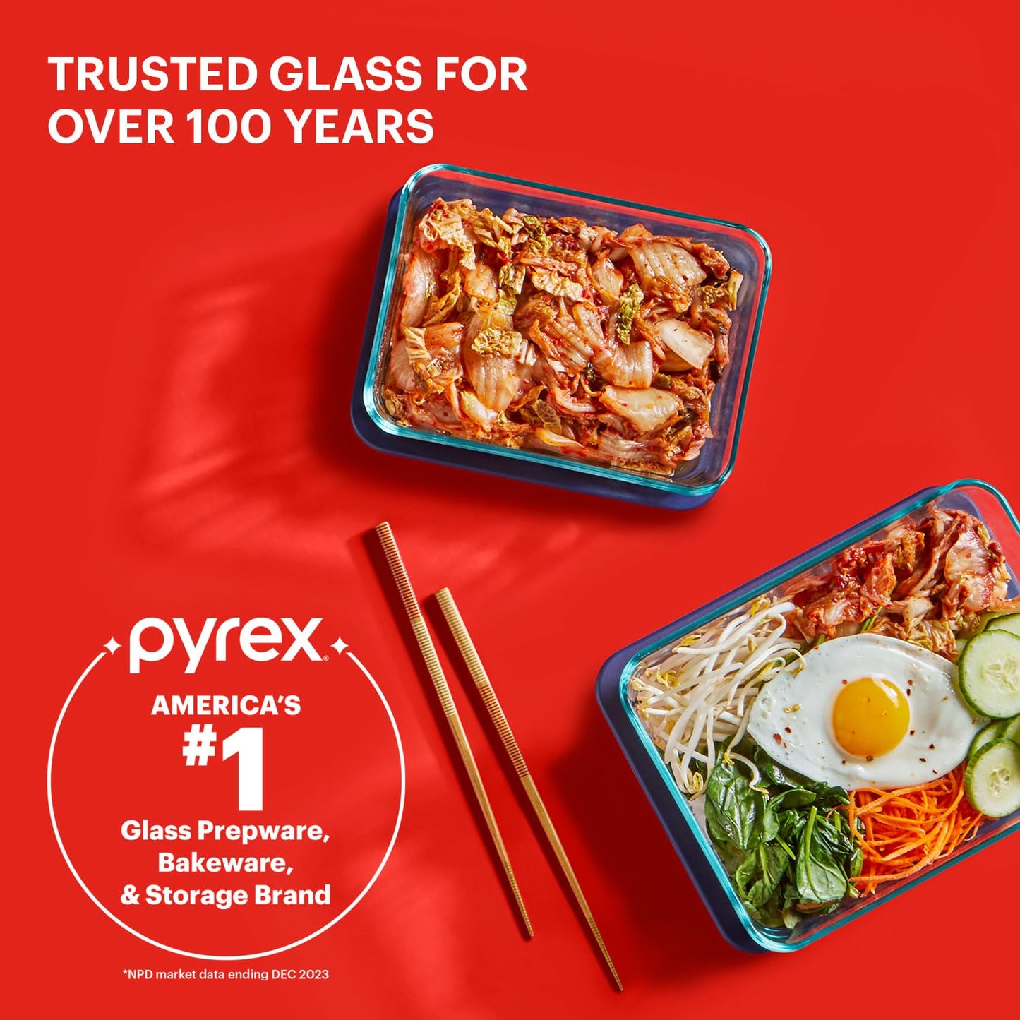 Pyrex 14-Pc Glass Food Storage Set - 7, 4, 2 & 1-Cup Round Containers with Lids - BPA-Free, Dishwasher & Microwave Safe