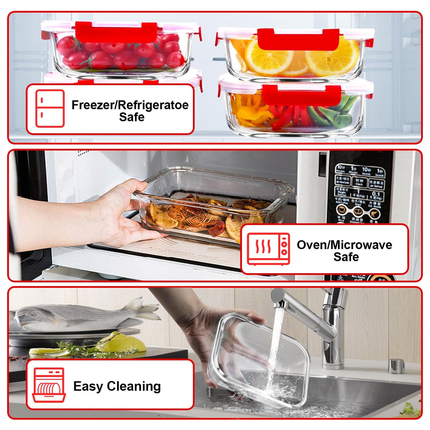 Airtight Glass Lunch Containers