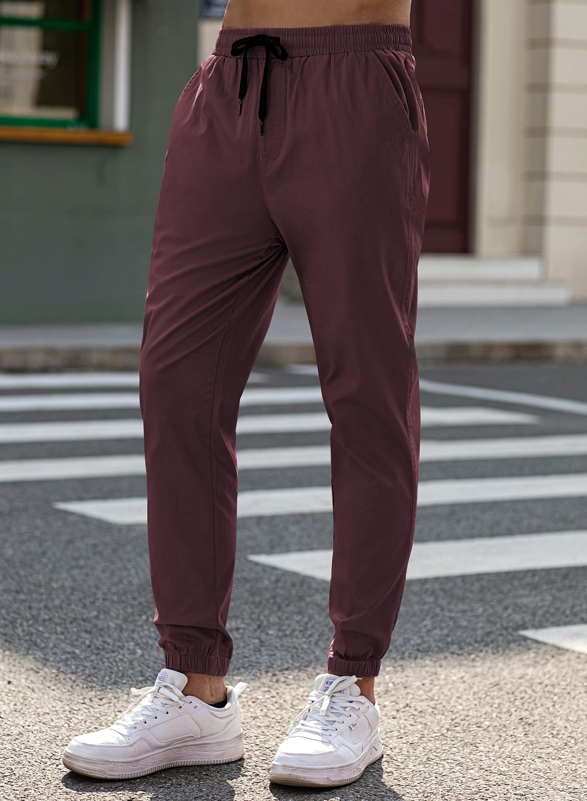 Mens Casual Joggers Pants - Cotton Drawstring Chino Cargo Pants Hiking Outdoor Twill Track Jogging Sweatpants Pants