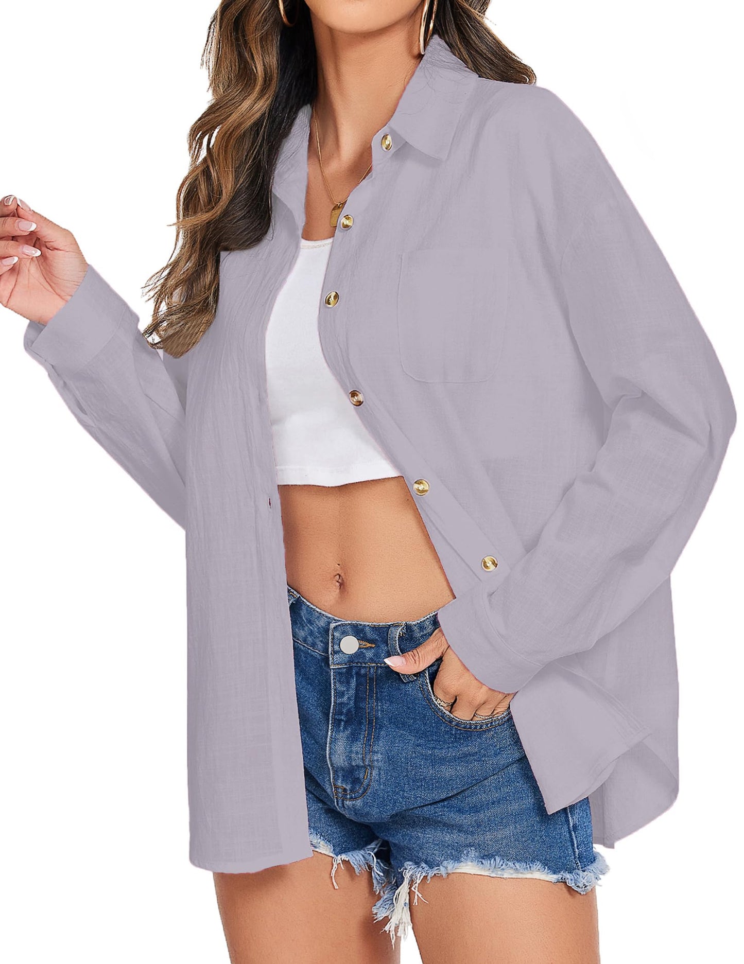 Women's Cotton Button Shirt