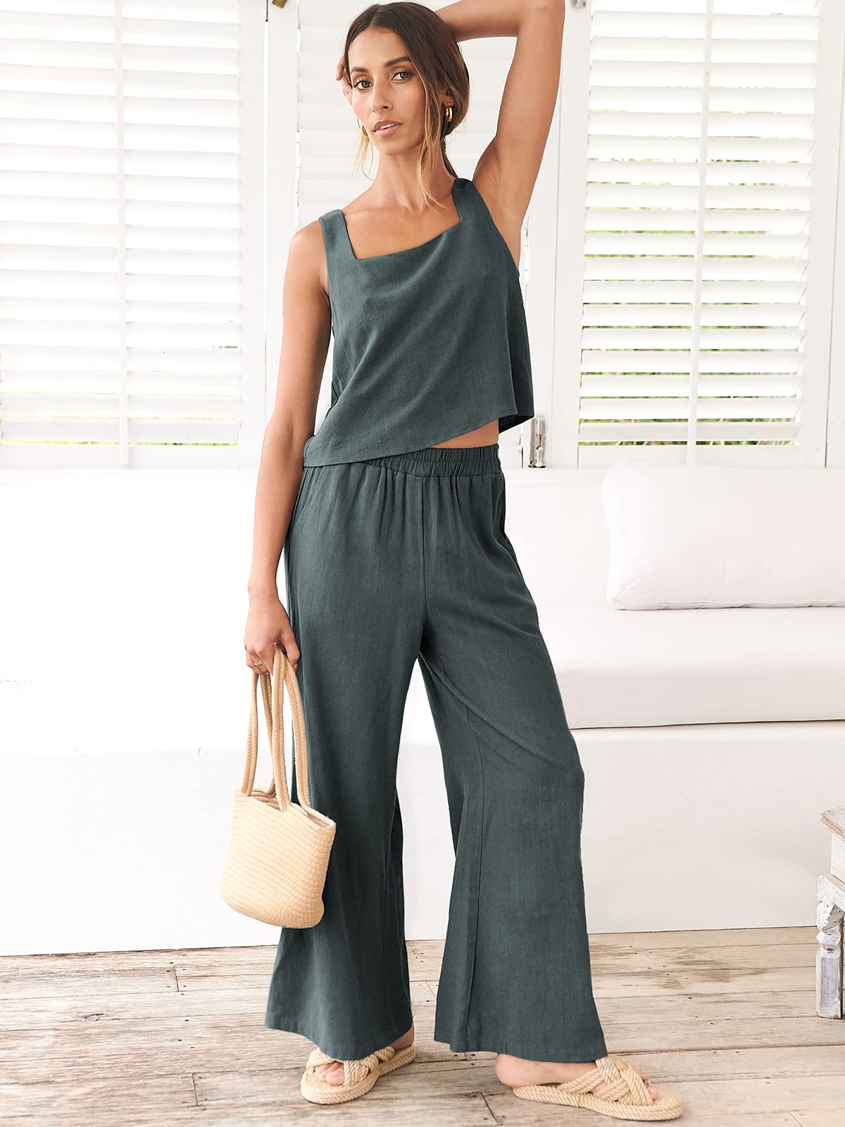 Women's 2 Piece Linen Outfits