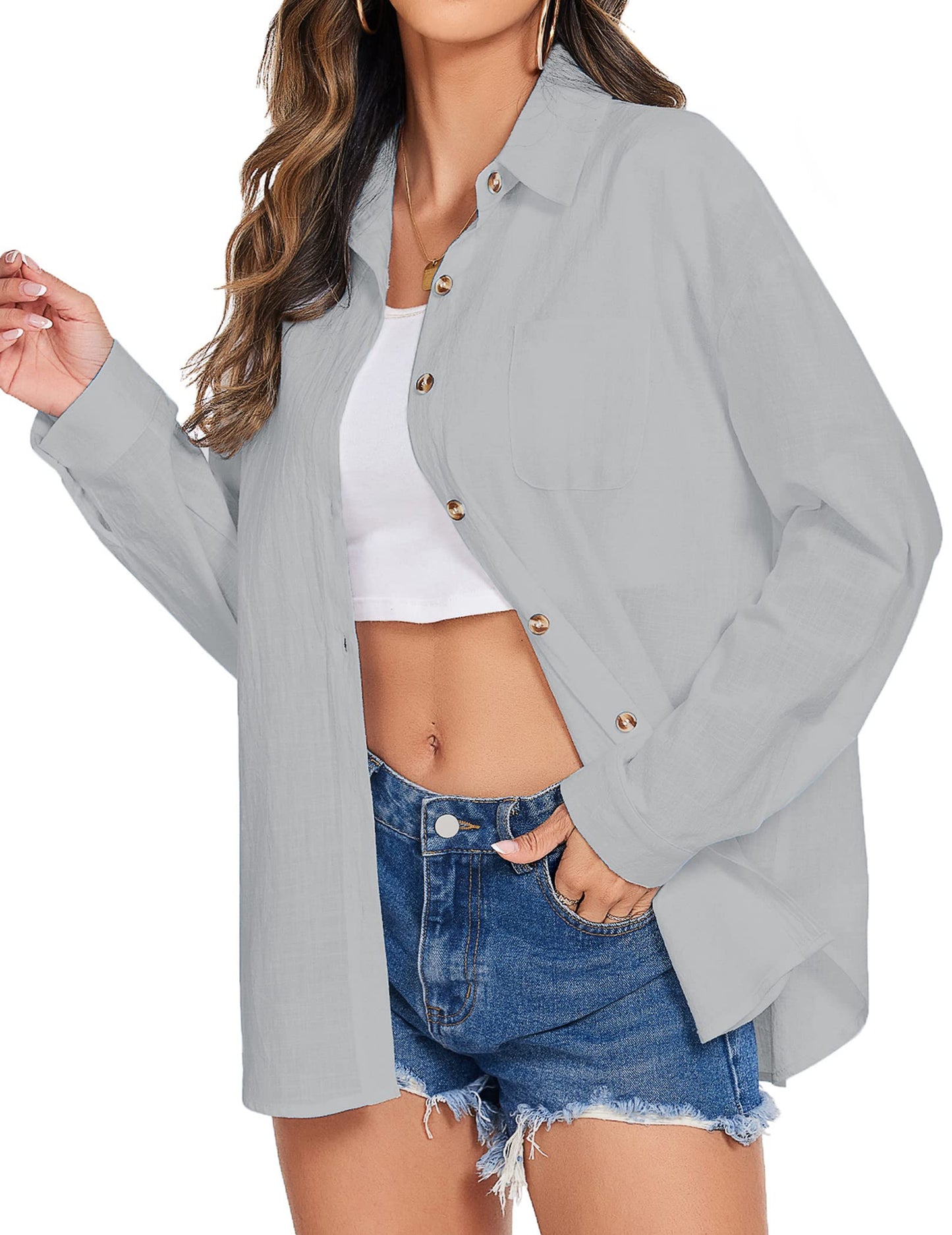 Women's Cotton Button Shirt