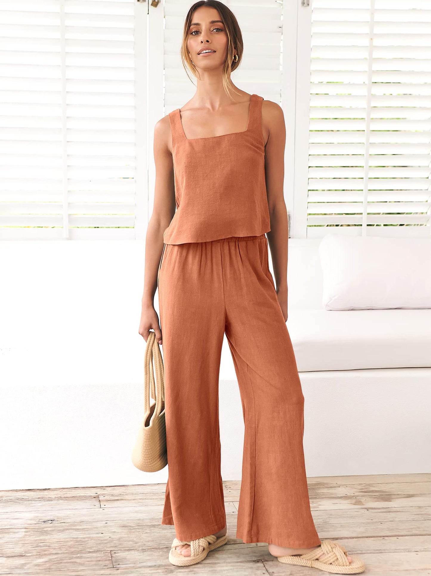 Women's 2 Piece Linen Outfits