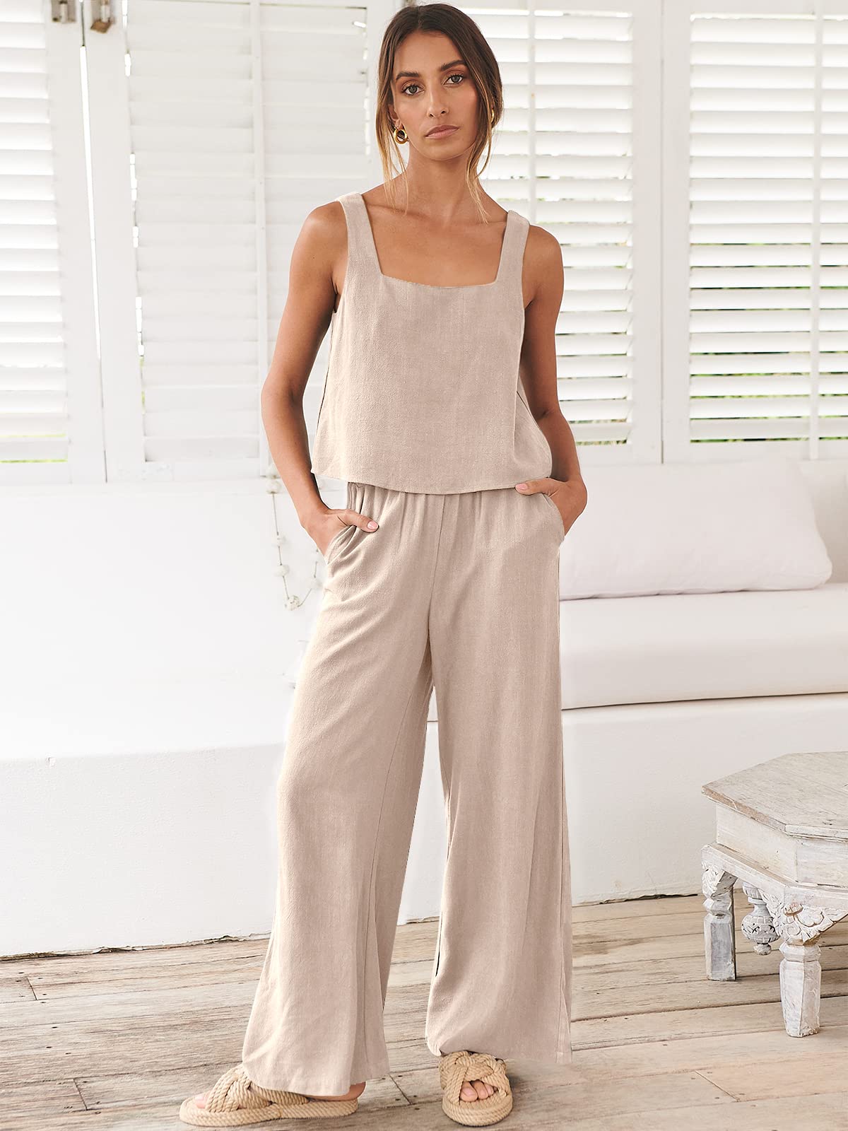 Women's 2 Piece Linen Outfits