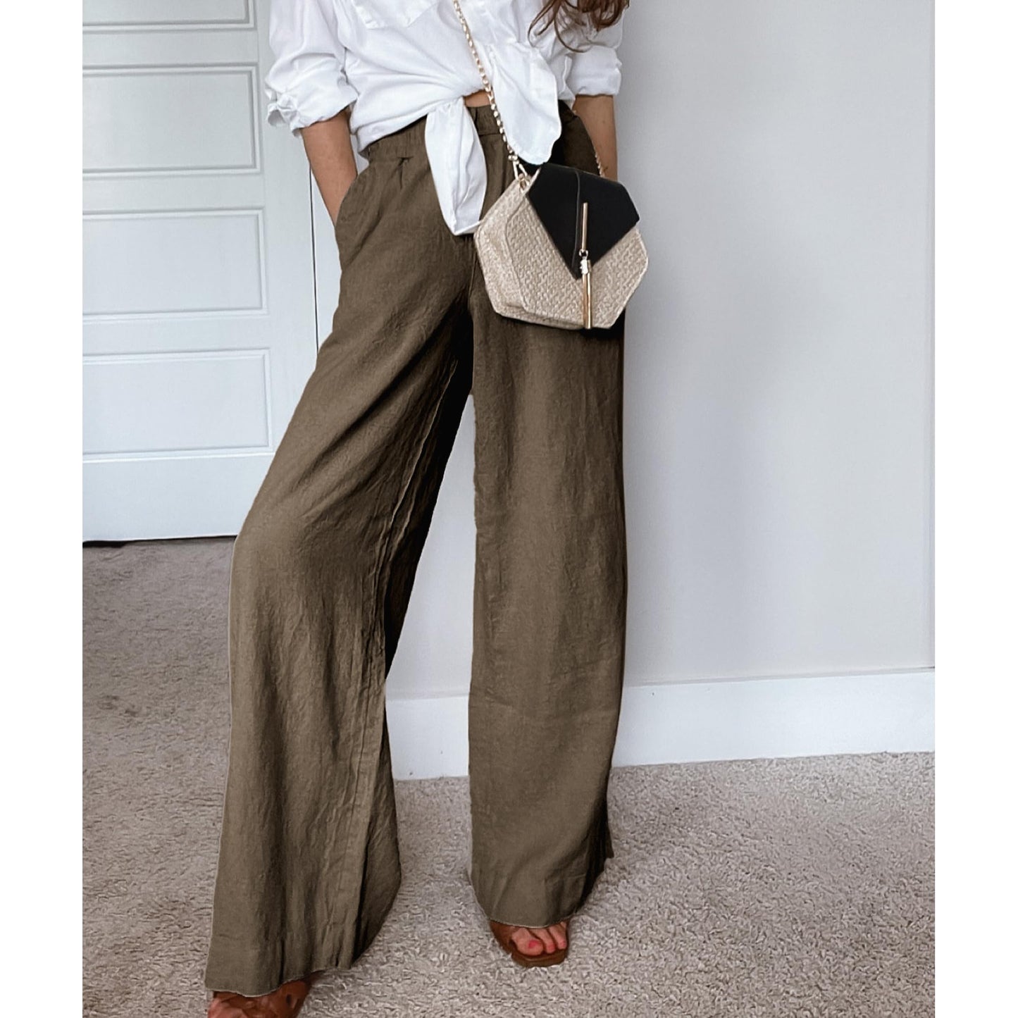 Cotton Linen Palazzo Pants