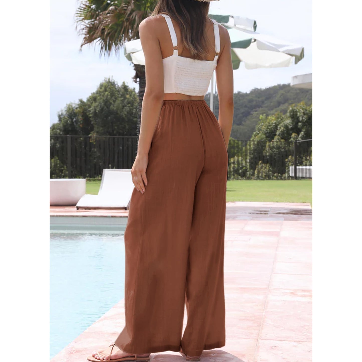 Cotton Linen Palazzo Pants