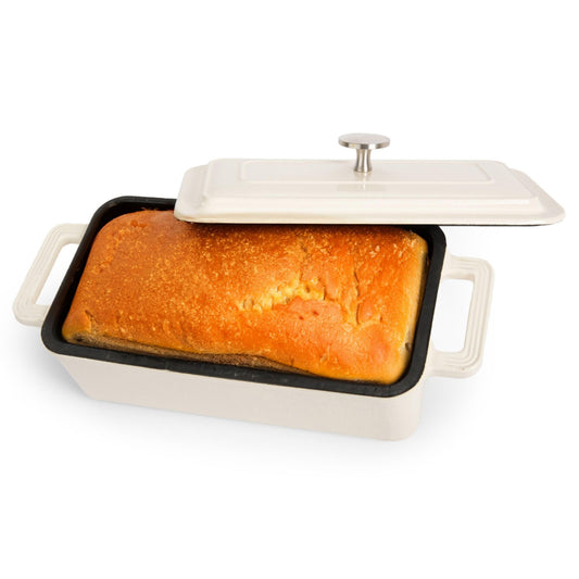 Cast Iron Bread Oven, 10" x 5" Full Size Loaf - Dutch Oven Bread Clotche with Steam Circulating Lid for Perfect Sourdough