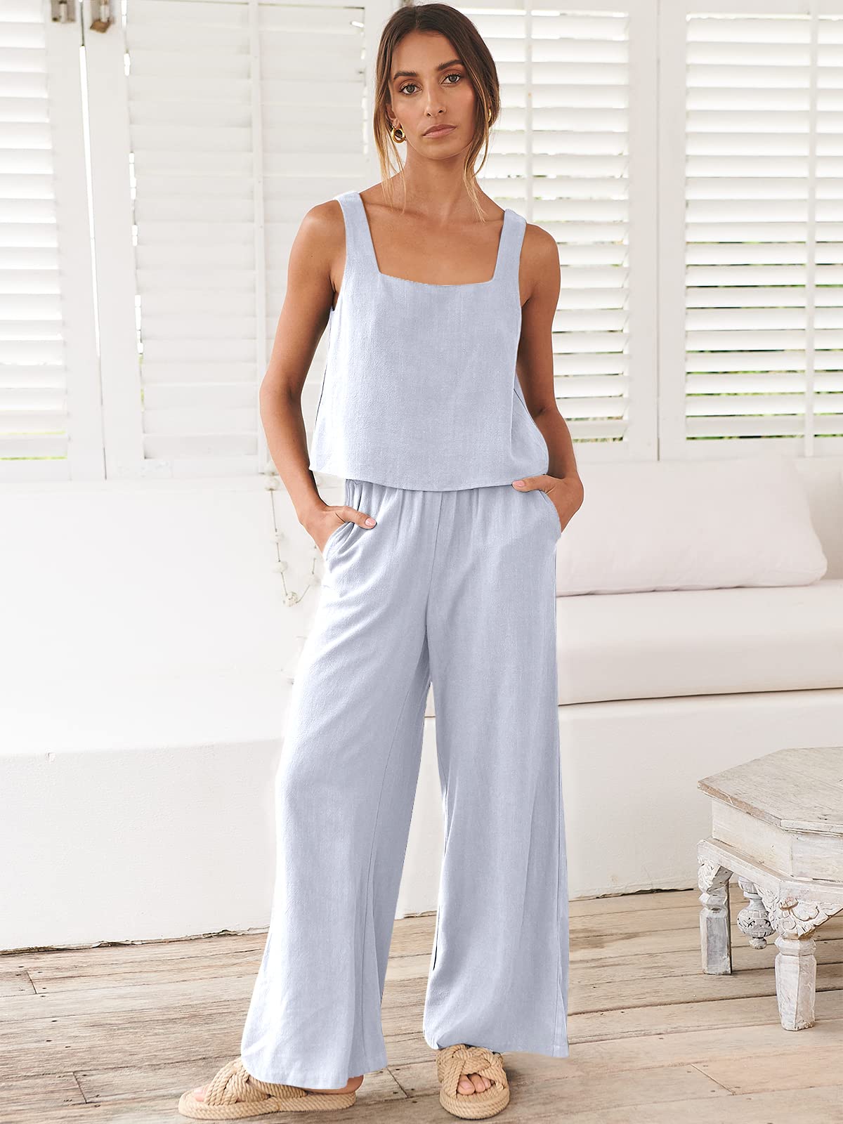 Women's 2 Piece Linen Outfits