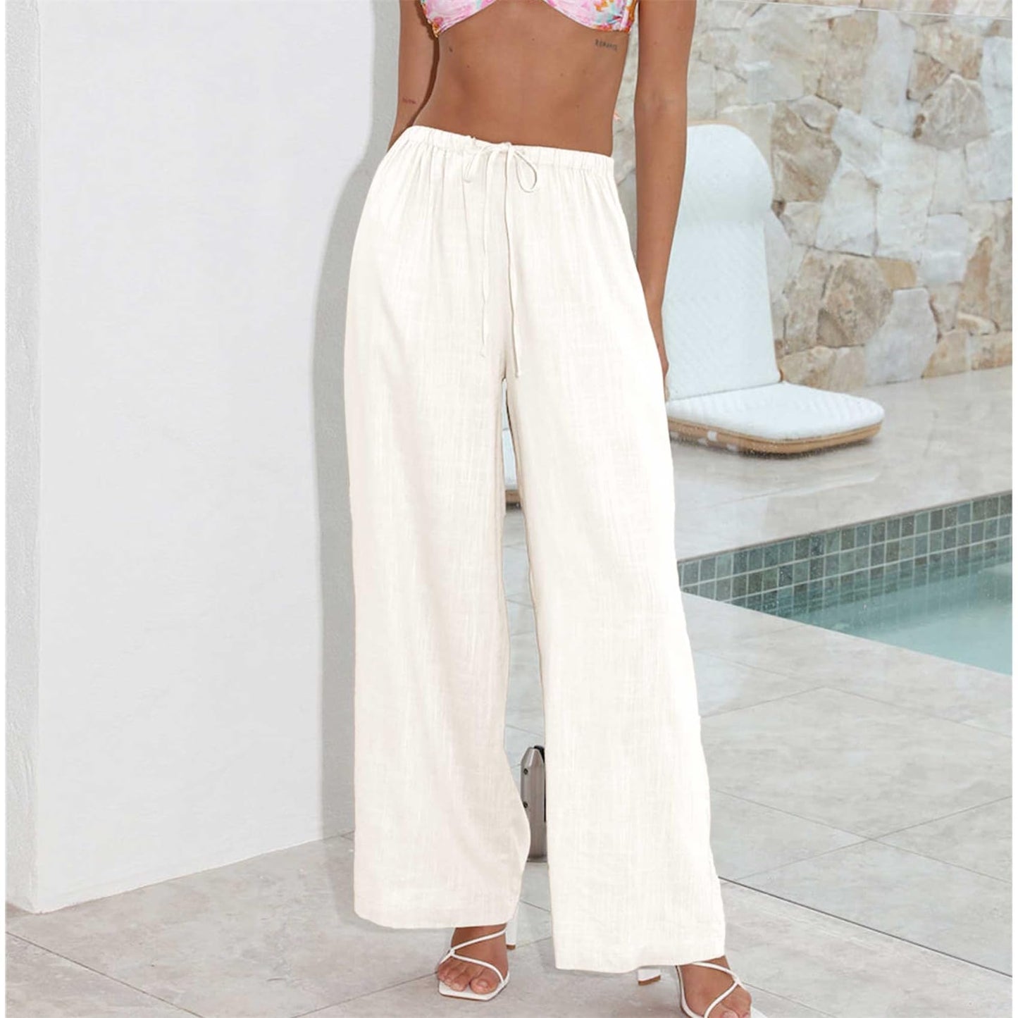 Cotton Linen Palazzo Pants