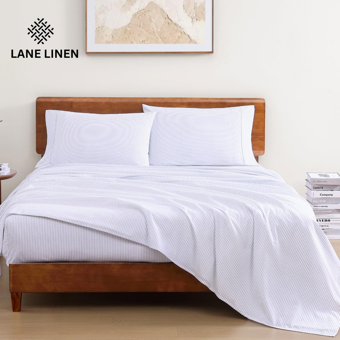 100% Organic Cotton King Size Sheets Set, 4Pc King Sheets, Soft Breathable Sheets King Size, Percale Weave, Hotel-Quality King Bed Sheets, 15" Deep Pocket King Sheet Set - White Bed Sheets