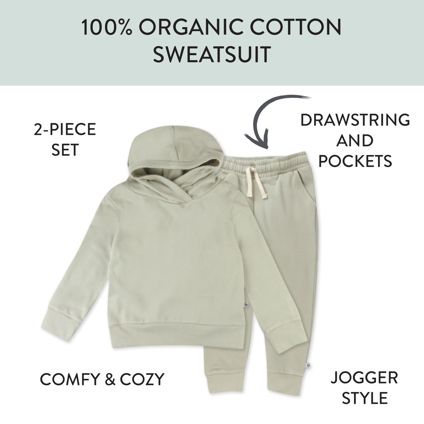 Multipack Pullover Hoodie Sweatshirt Jogger Sweatpant Sets Organic Cotton Baby, Toddler, Boys, Girls, Unisex