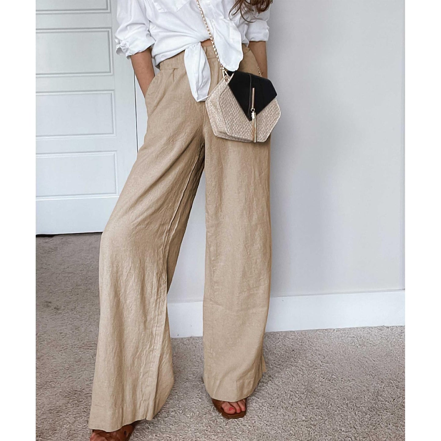 Cotton Linen Palazzo Pants