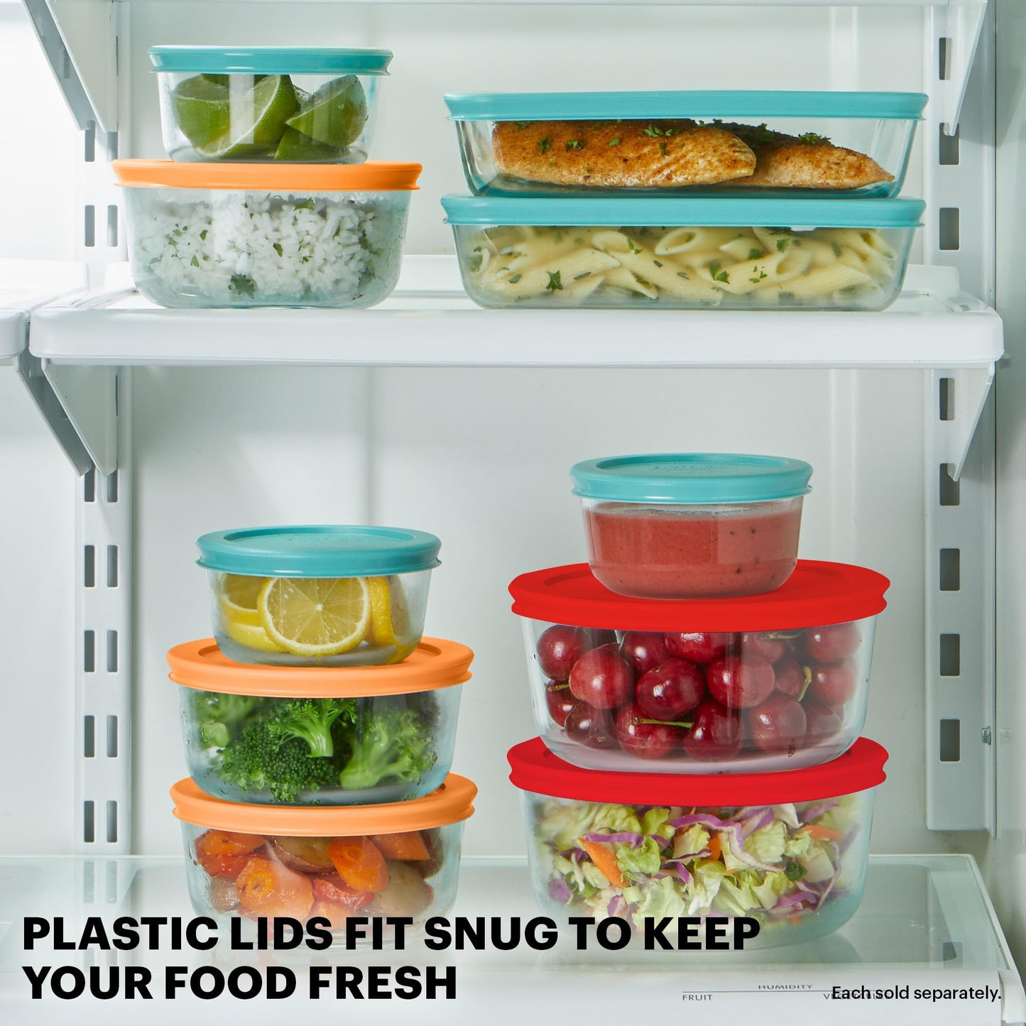 Pyrex 14-Pc Glass Food Storage Set - 7, 4, 2 & 1-Cup Round Containers with Lids - BPA-Free, Dishwasher & Microwave Safe