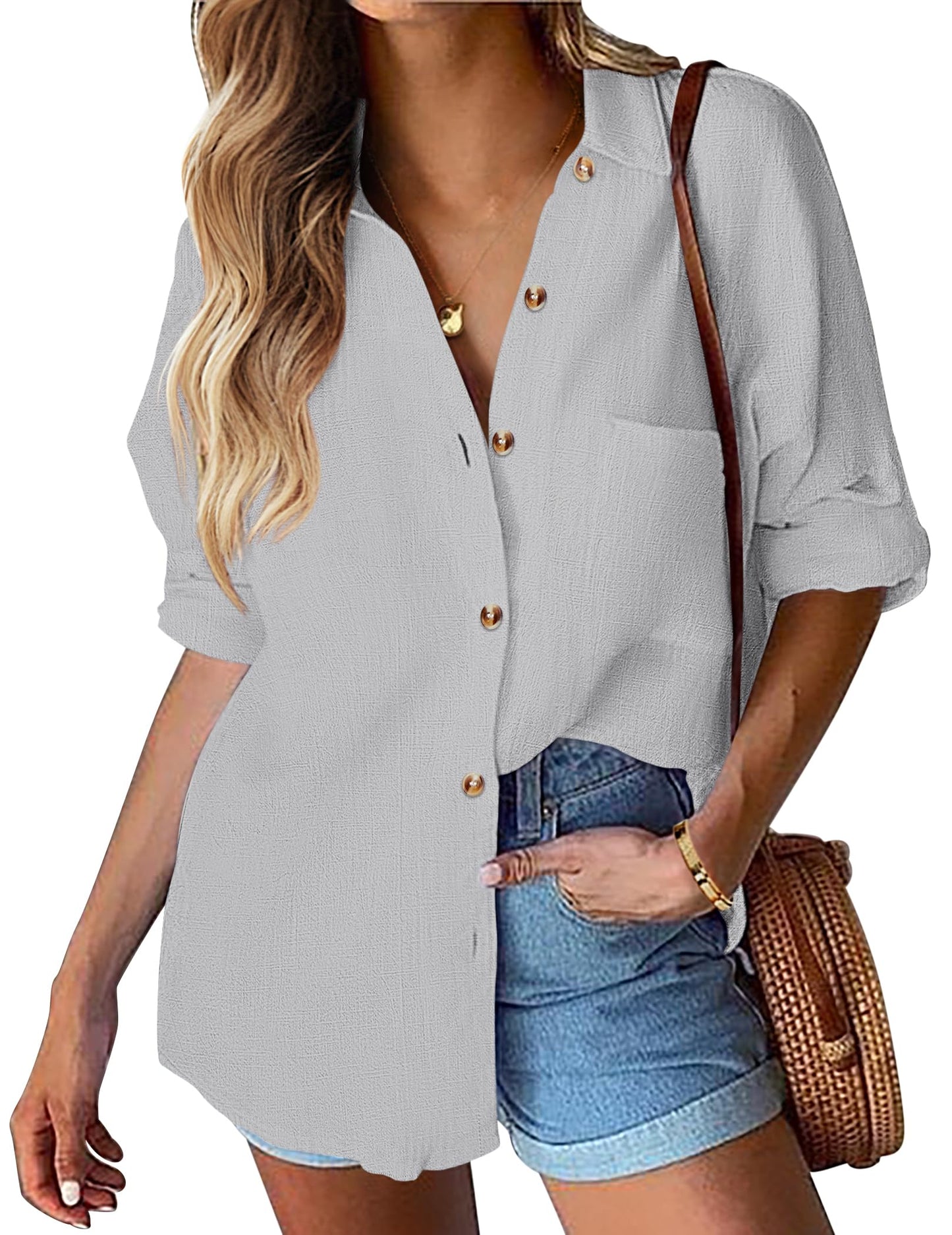 Women's Cotton Button Shirt