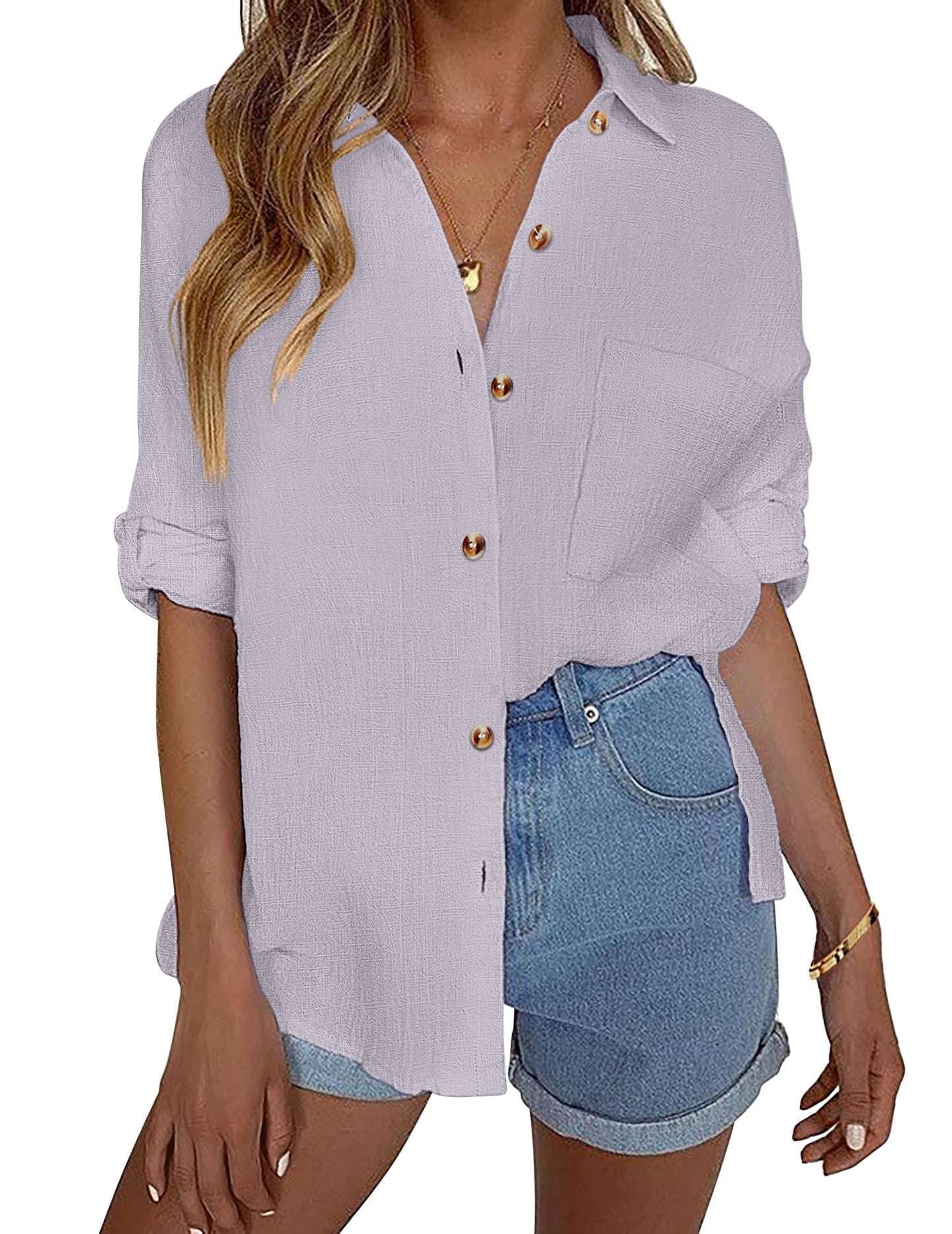 Women's Cotton Button Shirt