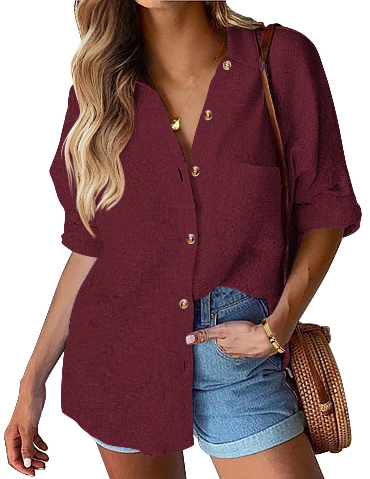 Women's Cotton Button Shirt