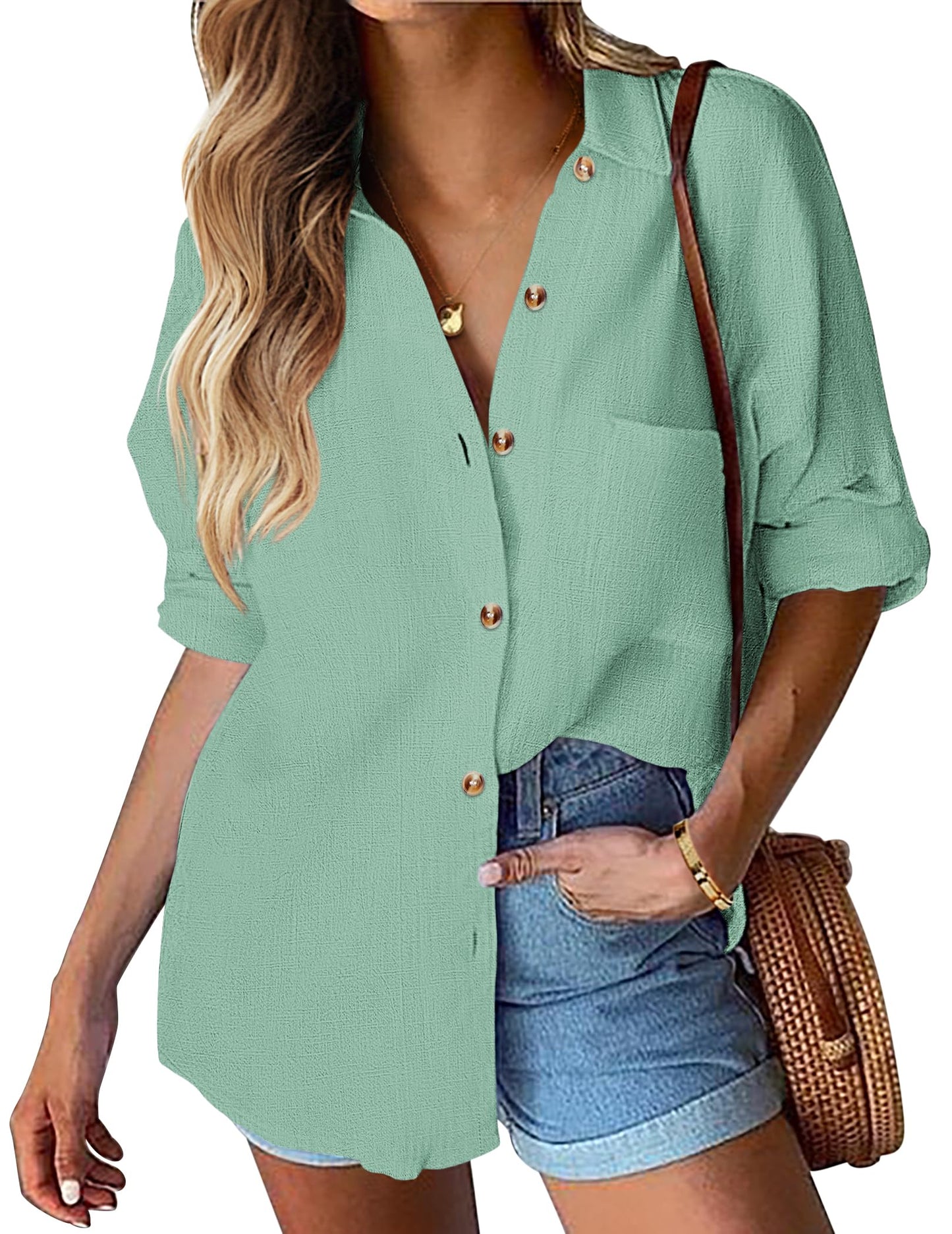 Women's Cotton Button Shirt