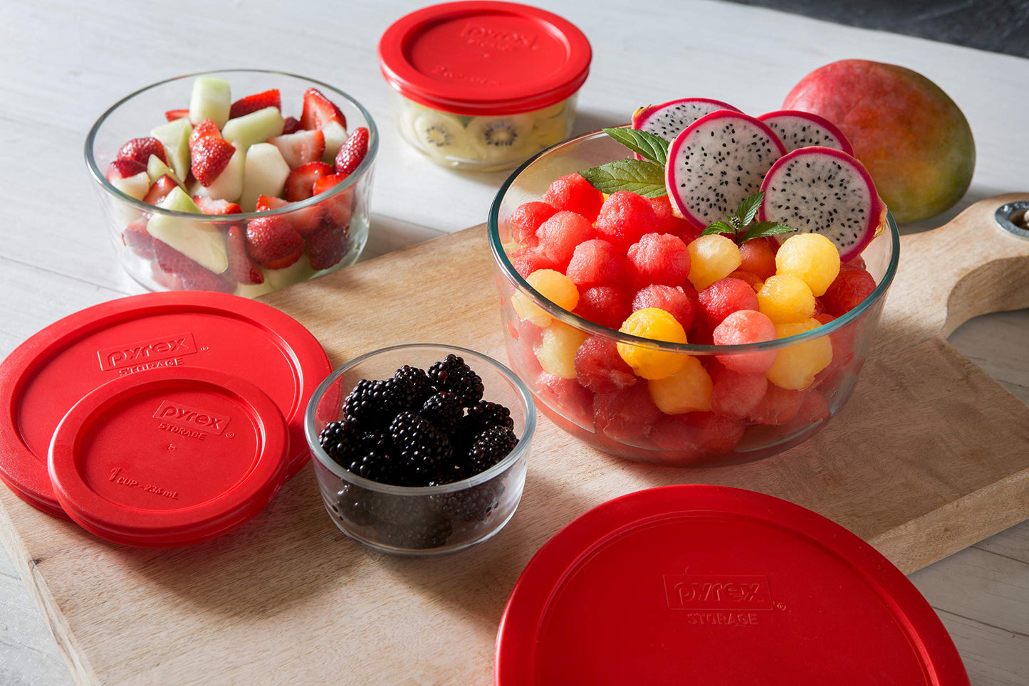 Pyrex 14-Pc Glass Food Storage Set - 7, 4, 2 & 1-Cup Round Containers with Lids - BPA-Free, Dishwasher & Microwave Safe